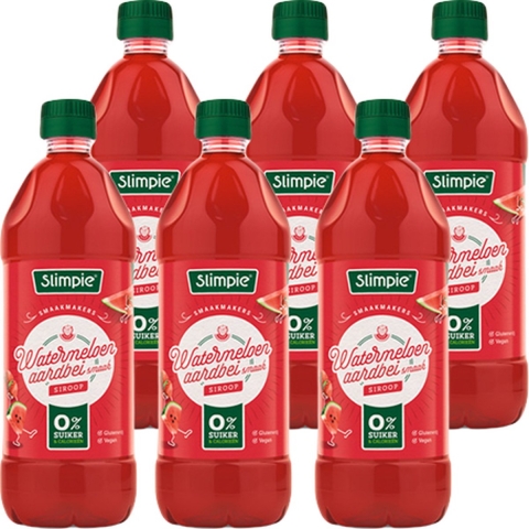 Slimpie Siroop Watermeloen Aardbei 6 x 650 ml