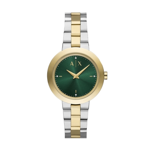 Armani Exchange AX5176 - Polshorloge - 36 mm - Tweekleurig met groene wijzerplaat