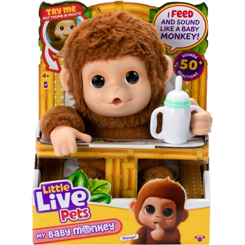 Little Live Pets - My Baby Monkey Mango - Interactieve Knuffelaap