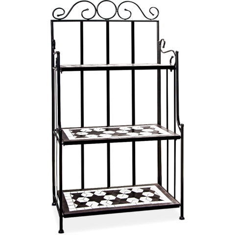 Staande plank Mozaïek Zwart 58x30x115cm 3 Planken