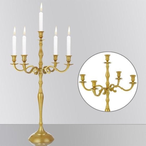 Kandelaar Houder 5 Armen Goud 40 cm