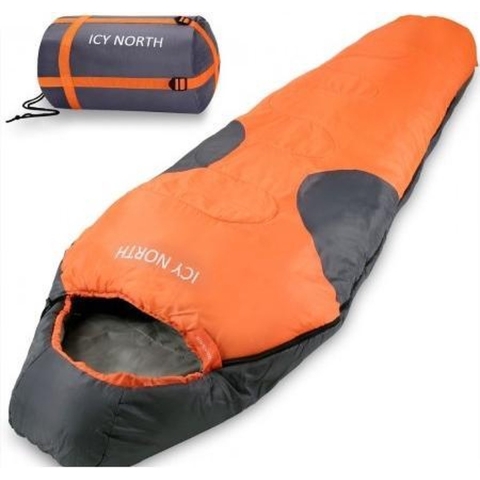 Mummy Slaapzak Oranje/Antraciet 230x82cm tot -13°C