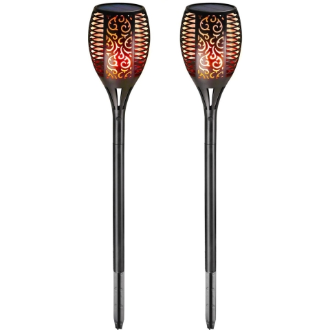 LED Solar Tuinfakkel 2 stuks incl USB-ingang