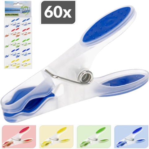 Wasknijpers Bont 60 Stuks Kunststof