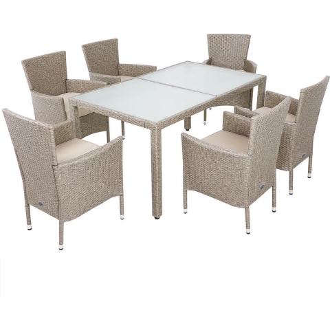 Polyrattan Tuinset Bali 6-persoons Beige