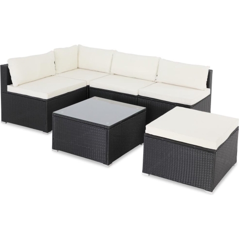 Polyrotan Loungeset 16-delig Zwart