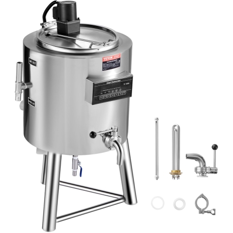 VEVOR Melkpasteur 30 L Commerciële melkpasteurisatiemachine Gemaakt van roestvrij staal 304 van voedingskwaliteit, professionele pasteurisatie met tijd- en temperatuurcontrole, sterilisatie van melkyoghurt