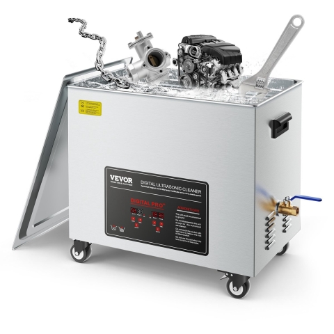 VEVOR 50 L Ultrasoon Reiniger, Professionele Ultrasoon Reinigingsmachine met Reinigingsmand en Digitaal Display, 840 W RVS 40 kHz Reinigingsmachine met Wielen voor Onderdelen, Carburateurs en Instrumenten