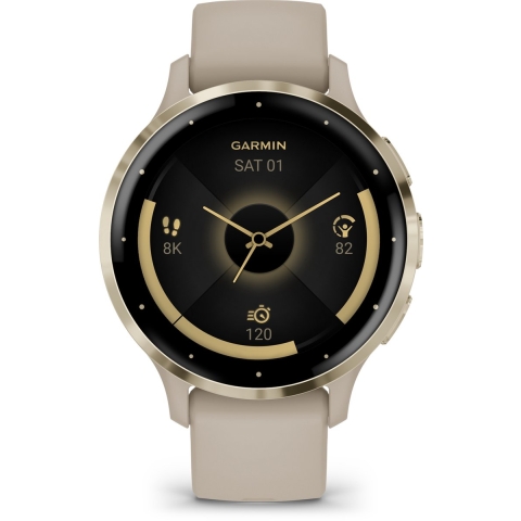 Garmin Venu 3S - Smartwatch - AMOLED-scherm - Goud (Grijs)