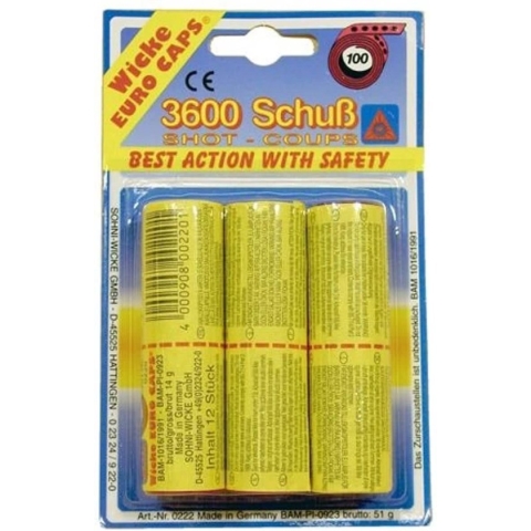 Wicke - Cowboy speelgoed revolver/pistool 3x rol met 1200 plaffertjes