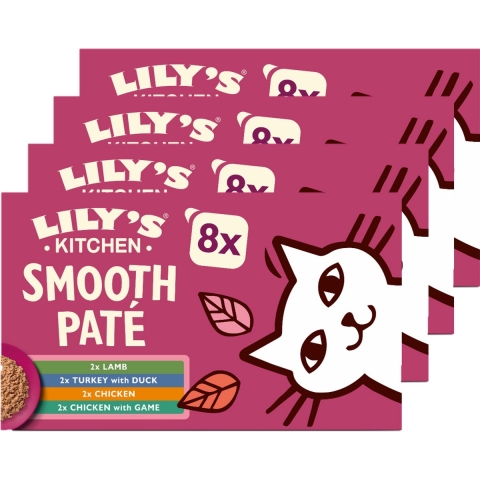 4x Lily's Kitchen Kattenvoer Nat Smooth Paté Selectie 8x85 gr