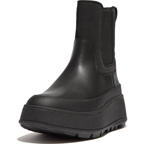 Women's Fit Flop F-Mode Water-Resistant Flatform Chelsea Boots in Black