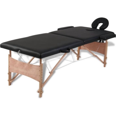 vidaXL-Inklapbare-massagetafel-2-zones-met-houten-frame-(zwart)