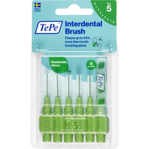 TePe Interdentale Ragers Original Groen ISO maat 5 – 0,8 mm (6 stuks)