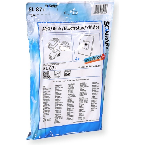 Scanpart stofzuigerzakken 4 stuks - Geschikt voor AEG Electrolux Philips S-bag - Inclusief 1 filter - Alternatief