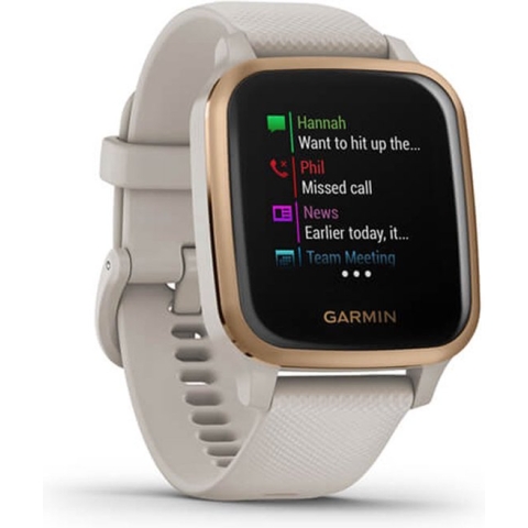 Garmin Venu Sq Music Health Smartwatch - Helder touchscreen - Muziekopslag - 6 dagen batterij - Light Sand/Rose Gold