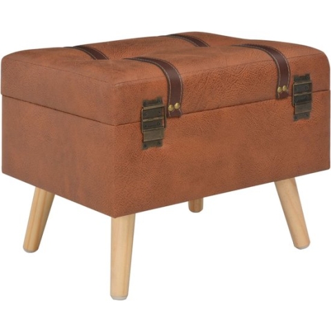 vidaXL-Opbergkruk-40-cm-kunstleer-tan