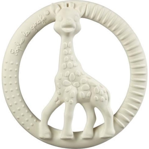 Sophie de giraf So'Pure Bijtring - Baby speelgoed - Kraamcadeau - Babyshower cadeau - 100% Natuurlijk rubber - In gerecyled geschenkdoosje met organic katoenen strikje - Vanaf 0 maanden - Ø8 cm - Wit