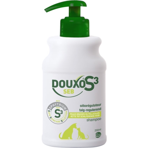 Douxo S3 Seb - Shampoo - 200 ml - Voor verzorging droge en/of vette huid hond of kat