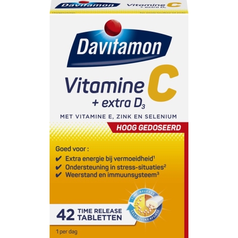 Davitamon Vitamine C Forte + Extra vitamine D3 Time-Release- 42 Tabletten - Voedingssupplement
