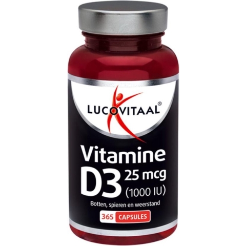 Lucovitaal Vitamine D3 25 microgram Voedingssupplement - 365 capsules