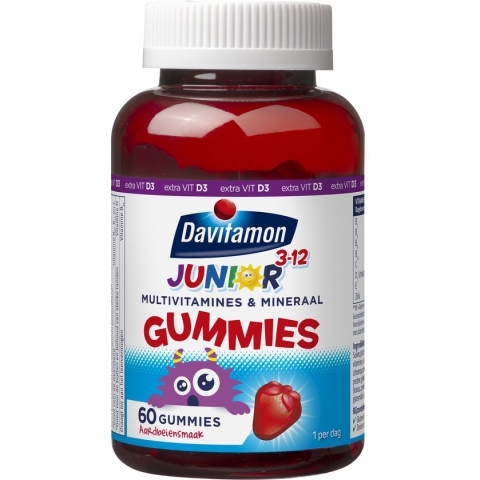 Davitamon Junior 3+ gummies - multivitamine kinderen - 60 stuks - Voedingssupplement