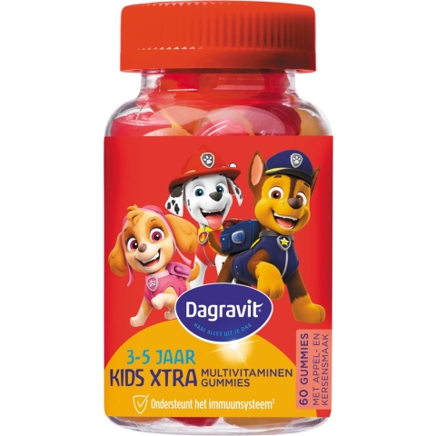 Dagravit Kids Paw Patrol 3-5 jaar multivitaminen - Vitamine C en mineraal zink dragen bij aan normaal functioneren van het immuunsysteem - 60 gummies