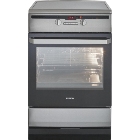 Inventum VFI6042RVS - Vrijstaand inductie fornuis - Elektrische oven - 4 kookzones - 60 cm - 65 liter - RVS/Zwart