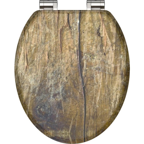 SCHÜTTE WC-Bril 80124 SOLID WOOD - MDF-Hout - Soft Close - Verchroomde Scharnieren - Decor - 3-zijdige Print