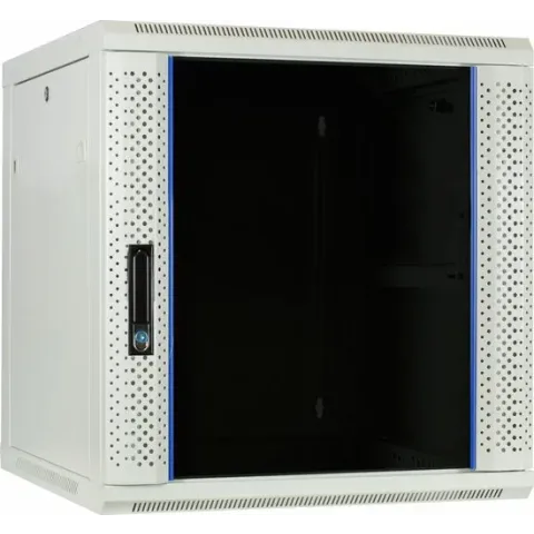 12U witte wandkast met glazen deur 600x600x635mm