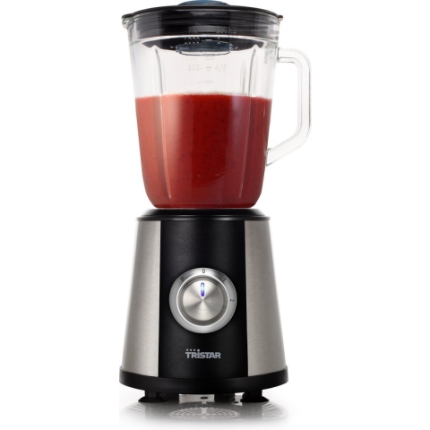 Tristar Blender BL-4441 - Smoothiemaker met pulse stand - Glazen kan - 350 Watt - 1 liter - RVS