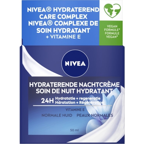 NIVEA Essentials Hydraterende Nachtcrème - Normale tot gemengde huid - Met lotusextract en waterlelie-extract - Vitamine E en Provitamine B5 - 50 ml