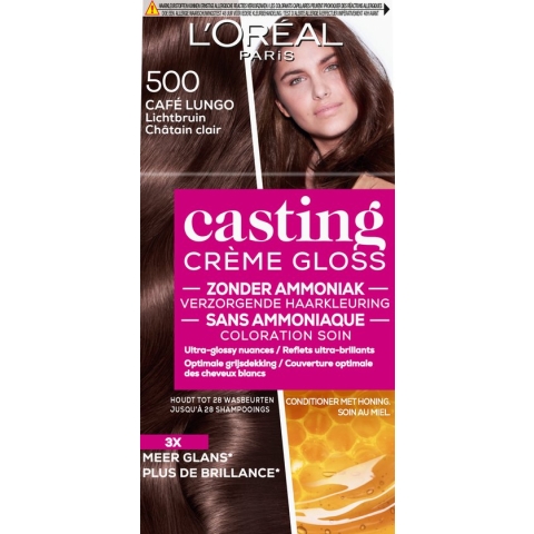 L’Oréal Paris Casting Crème Gloss Lichtbruin 500 - Semi-permanente Haarkleuring Zonder Ammoniak