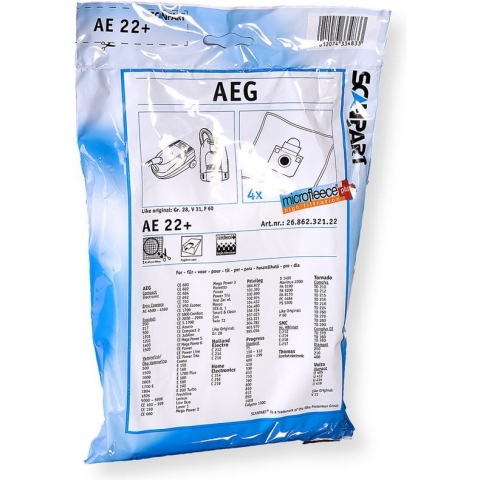 Scanpart stofzuigerzakken 4 stuks - Geschikt voor AEG Aventure, Ergo Essence, Salomon, T2, Vampyr 5000 - Electrolux - Gr 28S E53N ES53 - Inclusief 1 filter - Alternatief