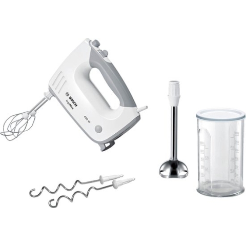 Bosch MFQ36470 ErgoMixx - Handmixer - Incl Staafmixervoet - 450W - Wit