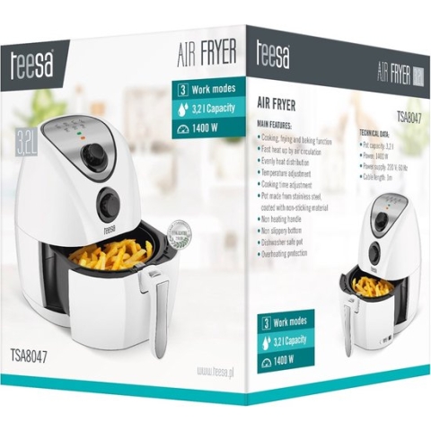 Teesa TSA8047 - Airfryer, 3,2 liter, wit