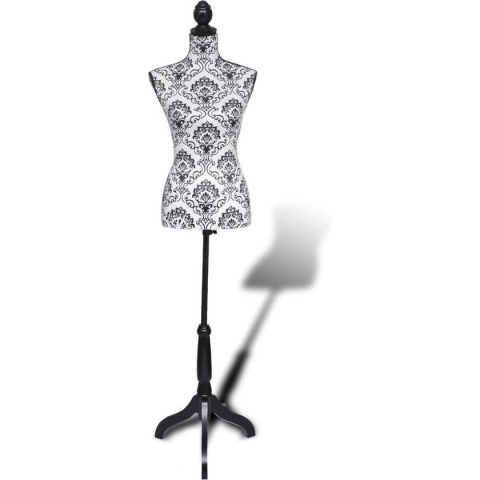vidaXL-Etalagepop-torso-vrouw-zwart-wit