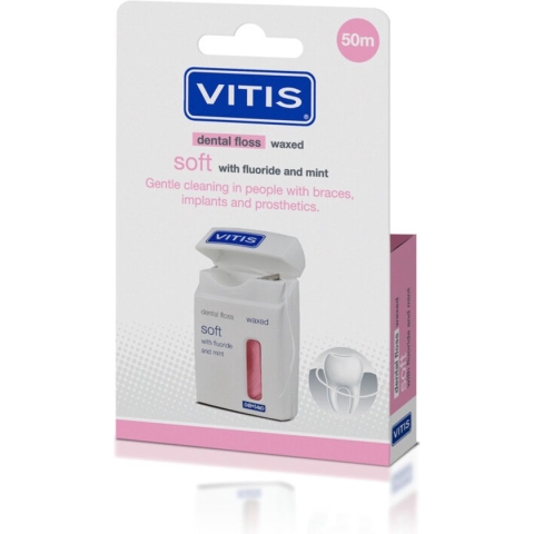 Vitis Soft Wax Mint Roze - 50 m - Flosdraad