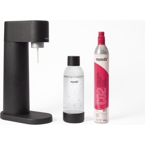 Mysoda Woody black - bruiswatertoestel gemaakt van ecologisch biocomposiet - incl CO2 cilinder & fles