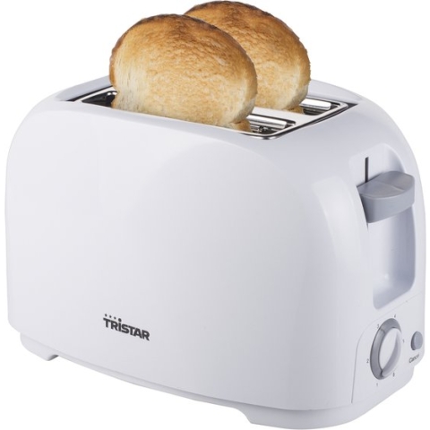 Broodrooster Tristar BR-1013 - 2 Sleuven - 6 Standen en Kruimellade - Voor 2 boterhammen - Toaster - Wit