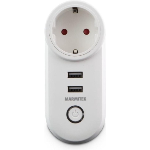 Marmitek Slimme Stekker - Power SI - Wifi Stekker - Wifi Stopcontact - Wifi Schakelaar Smart Home - 2 x USB - Energiemeter - Nederlands type (rand-aarde)
