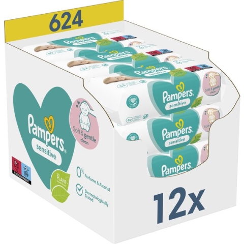 Pampers - Billendoekjes Sensitive Navulpak - 624 doekjes