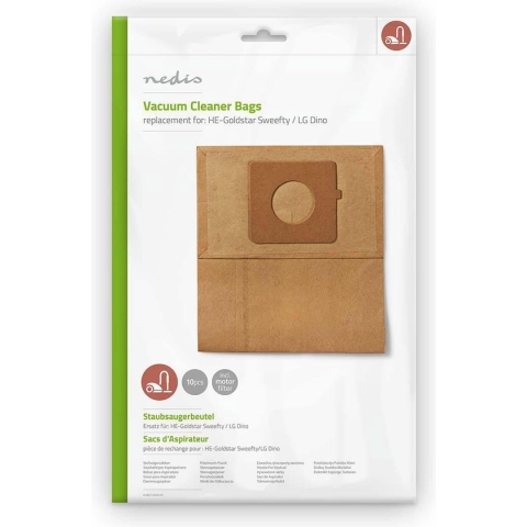 Stofzuigerzak - 10 Stuks - Papier - Meest verkocht voor: HE-Goldstar Sweefty / LG Dino - Bruin