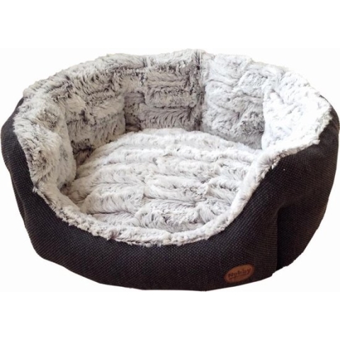 Nobby - Comfortbed Ovaal Cacho - Donkergrijs - 86 x 70 x 24 cm