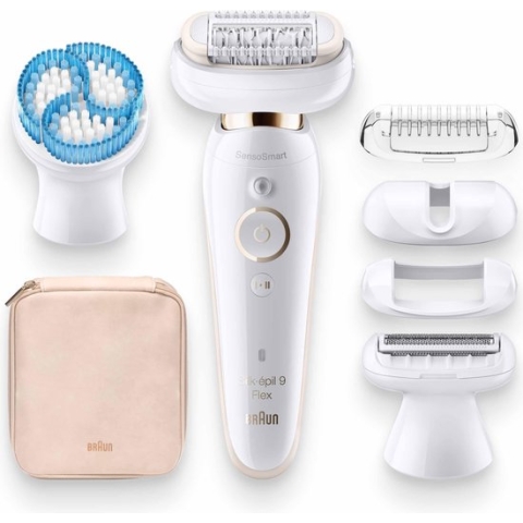 Braun Silk-épil 9 Flex 9-010 - Voor Vrouwen Met Flexibele Kop Voor Ontharen, Wit/Goud