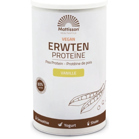 Mattisson Erwten Proteïne Poeder Vanille - 77% Eiwitgehalte - Vegan Eiwitpoeder - 350 Gram