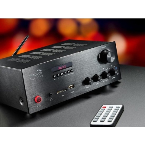 Dynavox VT-80 compacte stereo versterker A+B schakeling, USB, SD & bluetooth 160 Watt