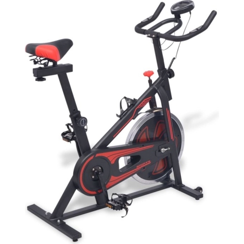 vidaXL-Hometrainer-met-hartslagsensoren-zwart-en-rood