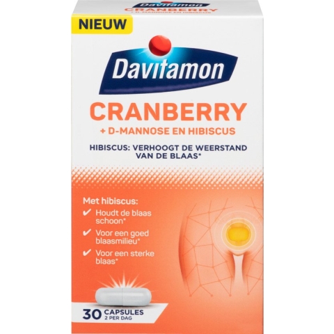 Davitamon Cranberry - Cranberry capsules met D-Mannose en Hibiscus- Voedingssupplement - 30 capsules