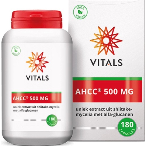 Vitals - AHCC - 500 mg - 180 Capsules - uniek extract uit shiitake-mycelia met alfa-glucanen